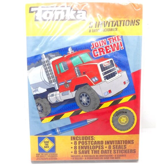 Tonka Hot Wheels Child's Party Invitations Lot of 3 8 per. pack - Picture 2 of 3